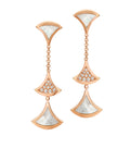 Bvlgari Dream Earrings 3 Motifs Cubic Zirconia MOP Pink Gold