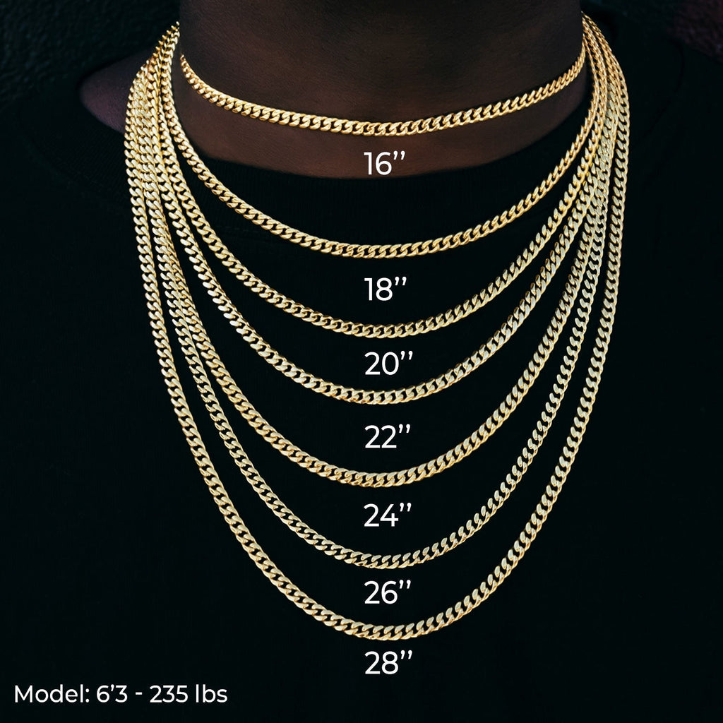 Iced Two Tone Large Link Puffed Mariner Necklace in Yellow & White Gold - 15mm